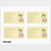 ライムベージュグリーンメイドスプレーフラワークリーニング 長方形シール (シート)