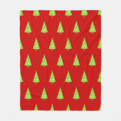 ライムホワイト水玉模様クリスマスツリーパターンエプロン フリースブランケット (正面)