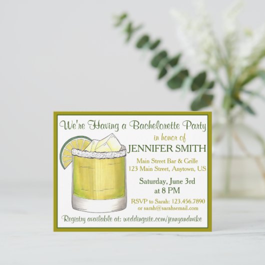 ライムマルガリタカクテルバチェロレッテシンコデマヨ インビテーションポストカード (スタンド正面)