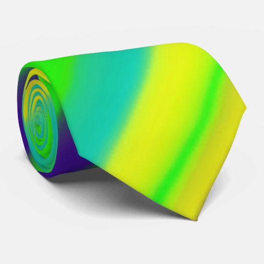 ライムミントネイビーストライプ抽象芸術 ネクタイ (ロール)