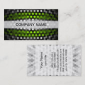 ライムモダンとグレーの六角形パターン 名刺 (正面/裏面)