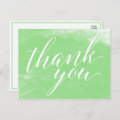 ライムモダンエレガントグリーンウォーター色ありがとう ポストカード (正面/裏面)