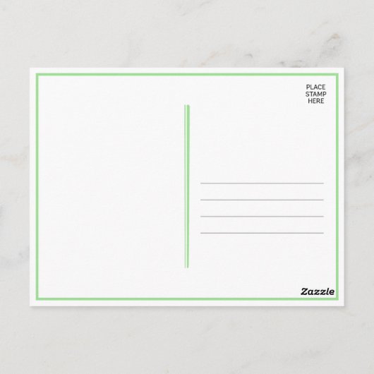 ライムモダンエレガントグリーンウォーター色ありがとう ポストカード (裏面)
