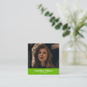 ライムモダングはっきりしたリープロフェッショナルQRコード写真 スクエア名刺 (スタンド正面)