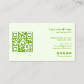 ライムモダングはっきりしたリーンQRコードプロフェッショナル 名刺 (裏面)