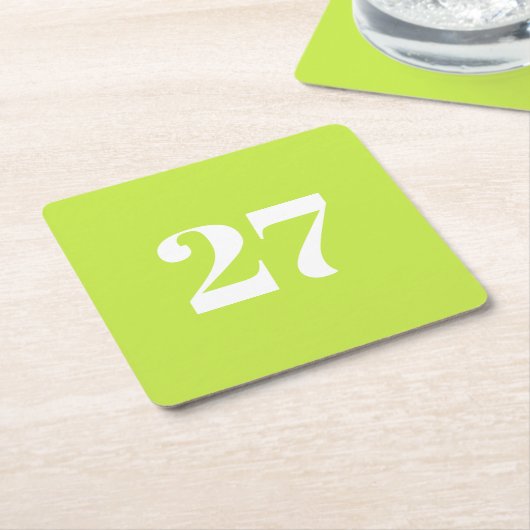 ライムモダングカスタムリー誕生日の年 スクエアペーパーコースター (アングル)