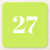 ライムモダングカスタムリー誕生日の年 スクエアペーパーコースター (正面)