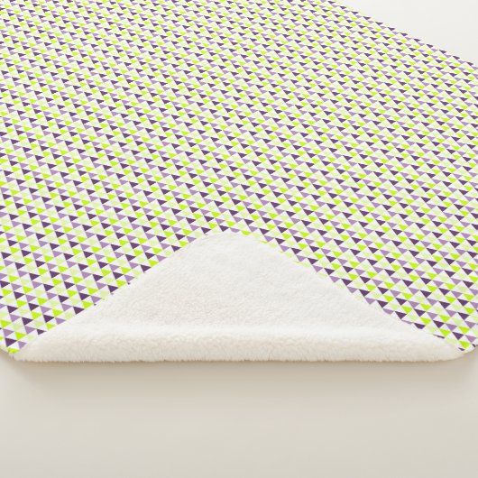 ライムモダングリーンパープルジオメトリパターン シェルパブランケット (3/4)