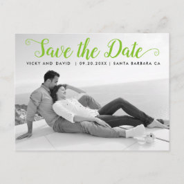 ライムモダングリーン結婚式Date写真を保存 ポストカード