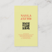 ライムモダングリ市松模様にーンQRコード 名刺 (裏面)