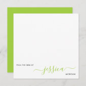 ライムモダンシンプルグ・グリーン文字 ノートカード (正面/裏面)
