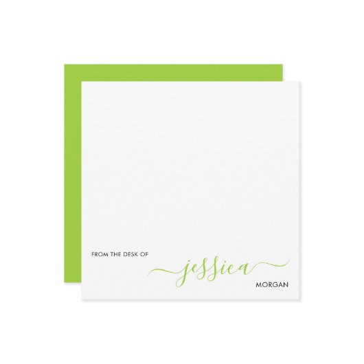 ライムモダンシンプルグ・グリーン文字 ノートカード (正面/裏面インサイチュ)