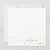 ライムモダンシンプルグ・グリーン文字 ノートカード (正面)