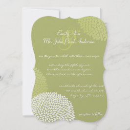 ライムモダンフローラ結婚キク 招待状