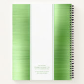 ライムモダンモノグラムのグリーンビジネス ノートブック (裏面)