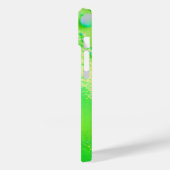 ライムモノグラムのグリーングリッター Case-Mate iPhoneケース (裏面 / 左)