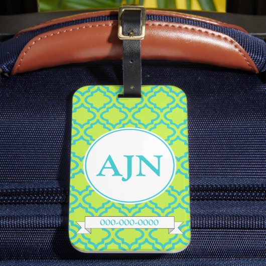 ライムモノグラム荷物タグ ラゲッジタグ (正面インサイチュ2)