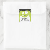 ライムモンスターバッシュ誕生日スクエアステッカー スクエアシール (バッグ)