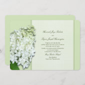 ライムライトグリーンアジサイのカスタムウェディング紙 招待状 (正面/裏面)