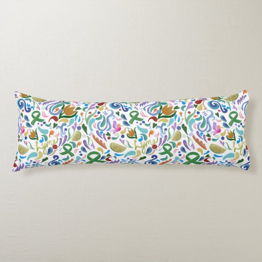 ライムライムハート抱き枕認識度グリーンリボン ボディピロー (正面)