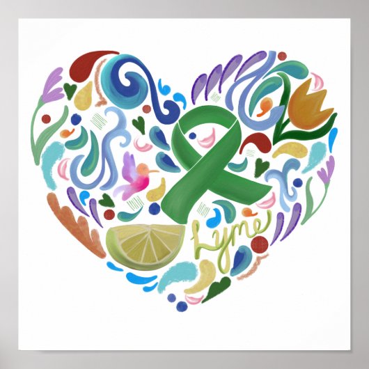 ライムライム認識度ポスターグリーンリボン#lyme ポスター (正面)