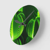 ライムラインを2つのボール ラウンド壁時計 (傾斜)