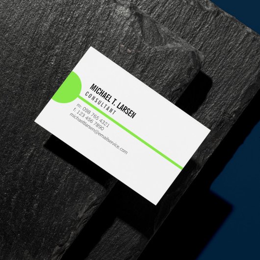 ライムラインホワイトミニマリスト 名刺