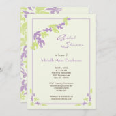 ライムラベンダー（紋章の）フラ・ダ・リモダンブライダルシャワー 招待状 (正面/裏面)