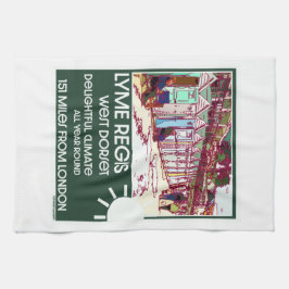 ライムレジスドーセットイングランドヴィンテージブリティッシュホリデイ キッチンタオル