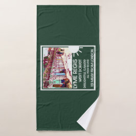 ライムレジスドーセットイングランドヴィンテージブリティッシュホリデイ バスタオル