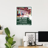 ライムレジスドーセットイングランドヴィンテージブリティッシュホリデイ ポスター (ホームオフィス)