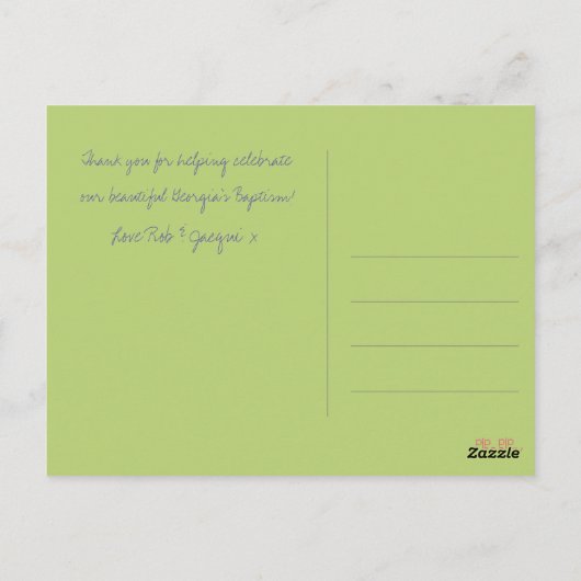 ライムレトロサークルツリーサンキューバプティスポストカード ポストカード (裏面)