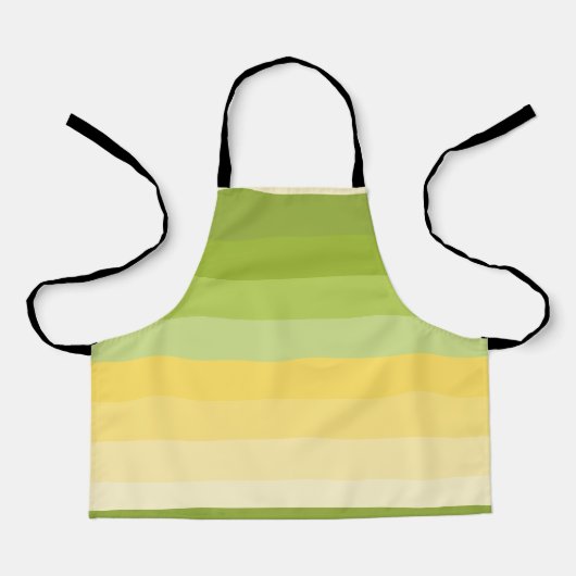 ライムレモンのグラデーションのブロック色 エプロン (正面)