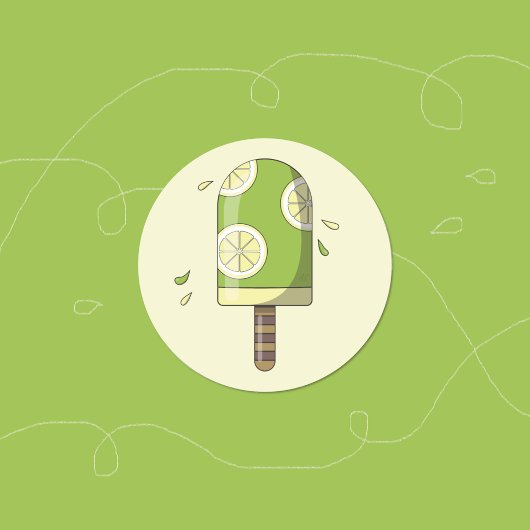 ライムレモンアイスクリームバー ラウンドシール