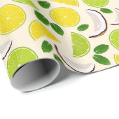 ライムレモンココナッツとミントハッピーパターン ラッピングペーパー (ロールコーナー)