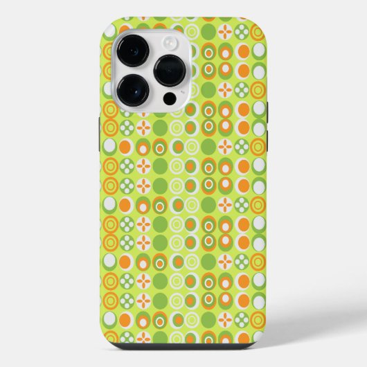 ライム円パターン iPhoneケース (裏面)