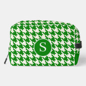 ライム千鳥格子のグリーン&ホワイトトイレタリーバッグ ドップキット (裏面)