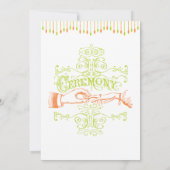 ライム及びオレンジモダンヴィンテージタイポグラフィ招待状 招待状 (裏面)