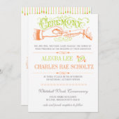 ライム及びオレンジモダンヴィンテージタイポグラフィ招待状 招待状 (正面/裏面)