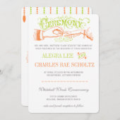 ライム及びオレンジモダンヴィンテージタイポグラフィ招待状 招待状 (正面/裏面)