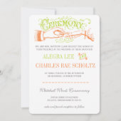 ライム及びオレンジモダンヴィンテージタイポグラフィ招待状 招待状 (正面)