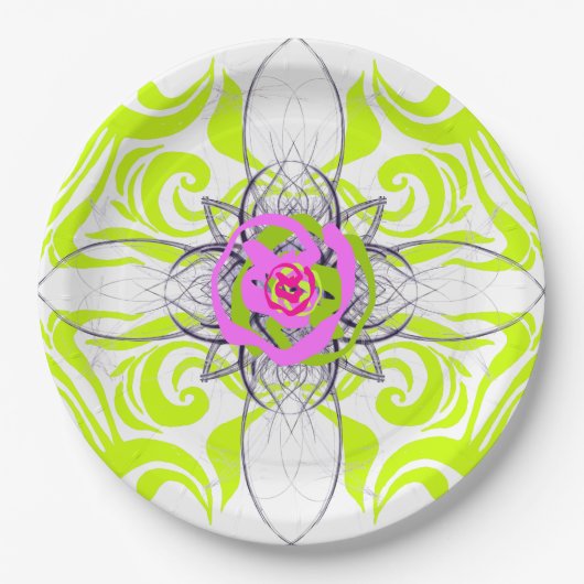 ライム及びバラプレート ペーパープレート (正面)