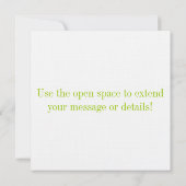 ライム及びピンクの枝の鳥 招待状 (裏面)