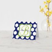 ライム及び海軍Notecards カード (黄色い花)