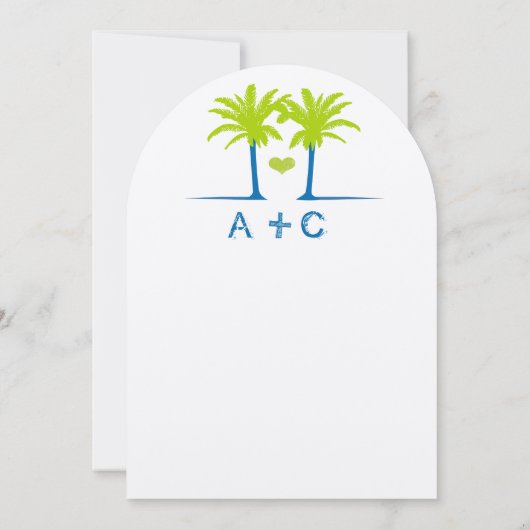 ライム及び王室のブルービーチタイポグラフィ招待状 招待状