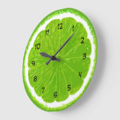 ライム台所壁時計のスライス ラージ壁時計 (傾斜)