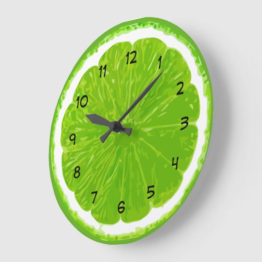 ライム台所壁時計のスライス ラージ壁時計 (傾斜)