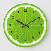 ライム台所壁時計のスライス ラージ壁時計 (正面)