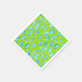 ライム名門私立校風の・グリーン・シーサイドの海岸沿いの貝殻 スタンダードカクテルナプキン (角)