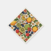 ライム地中海の、レモン、花。絵を描 スタンダードカクテルナプキン (角)